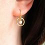 Pearl Rolled Gold Circle Earrings, thumbnail 2 of 6