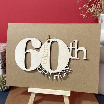 Personalised Wooden 60th Birthday Card, 4 of 10