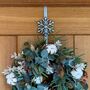 Snowflake Silver Metal Christmas Wreath Door Hanger, thumbnail 1 of 2