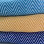 Blue Herringbone Soft Cotton Bedspread, thumbnail 9 of 9