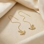 Origami Crane Japanese Threader Gold Plated Earrings, thumbnail 1 of 4