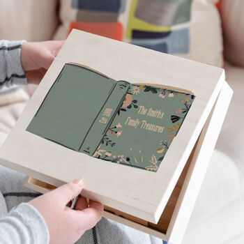 Wooden Personalised Photo Book Keepsake Box, 2 of 3