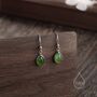 Genuine Jasper Jade Droplet Drop Hook Earrings, thumbnail 4 of 10