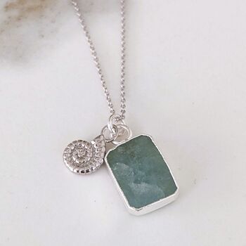 The Duo Aquamarine Necklace, Sterling Silver, 2 of 11