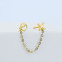 Sterling Silver X And O Double Piercing Earring, thumbnail 3 of 6