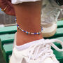 Blue Handmade Beaded Anklet, thumbnail 1 of 2