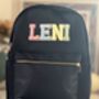 Personalised Nylon Backpack With Patch Letters And Motifs With Gold Outline, thumbnail 7 of 12