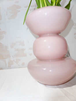 Pink Tulip Glass Flower Vase, 2 of 5