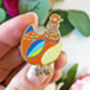 Folk Chicken Enamel Pin, thumbnail 1 of 3