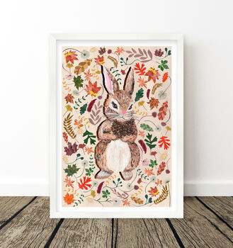 Woodland Bunny Nursery Print, 6 of 9