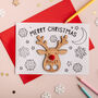 Personalised Rudolph Finger Puppet And Colour In Card, thumbnail 1 of 4