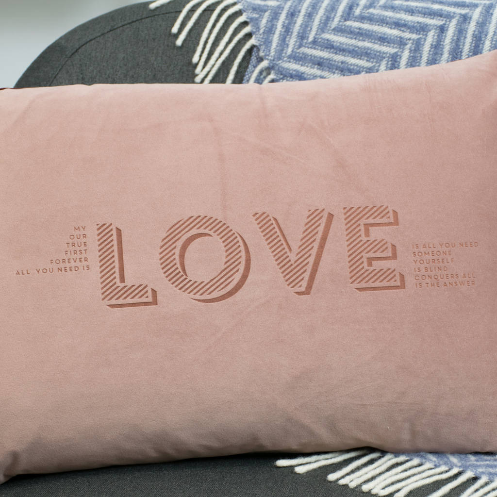 Meaning Of Love Velvet Cushion By Betsy Benn