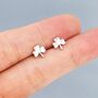 Three Leaf Shamrock Stud Earrings Sterling Silver, thumbnail 6 of 12