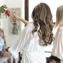 Personalised Bridesmaid Bride Feather Robe,Wedding Party Robe Bridal Pyjamas, thumbnail 2 of 6