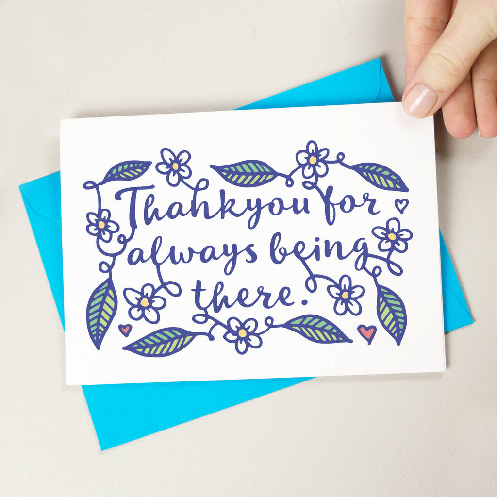 Floral Thank You For Being There Card, 1 of 4