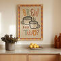 Brew For Two, Tea Print, Coffee Poster, Kitchen Wall Art, thumbnail 3 of 8