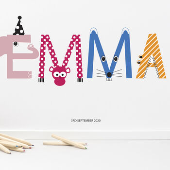 Children's Name Print With Animal Characters, 2 of 6