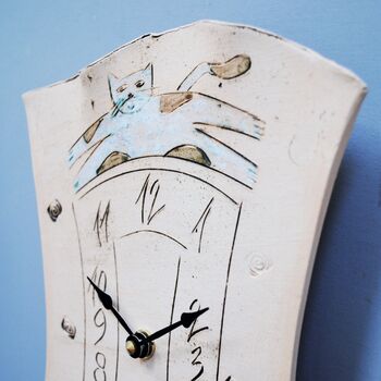 Cat Pendulum Handmade Wall Clock, 3 of 8