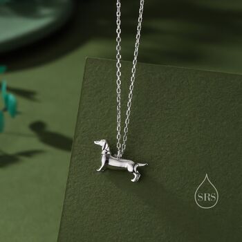 Sausage Dog Pendant Necklace In Sterling Silver, 6 of 11