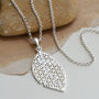 Sterling Silver Geometric Leaf Necklace, thumbnail 1 of 7