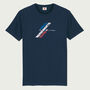 Ski France Navy Blue Organic T Shirt, thumbnail 4 of 7