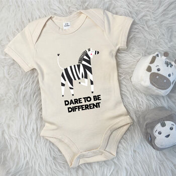 Dare To Be Different Zebra Jungle Babygrow, 5 of 10
