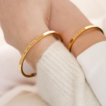 Women's Engraved Bangle With Clasp, 7 of 7