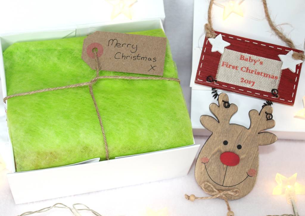 personalised baby s first christmas reindeer gift box by personalised baby s first christmas reindeer gift box by