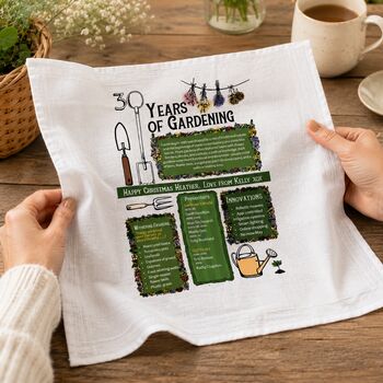 30th Birthday Gift For Gardeners Personalised Handkerchief Pair, 2 of 9
