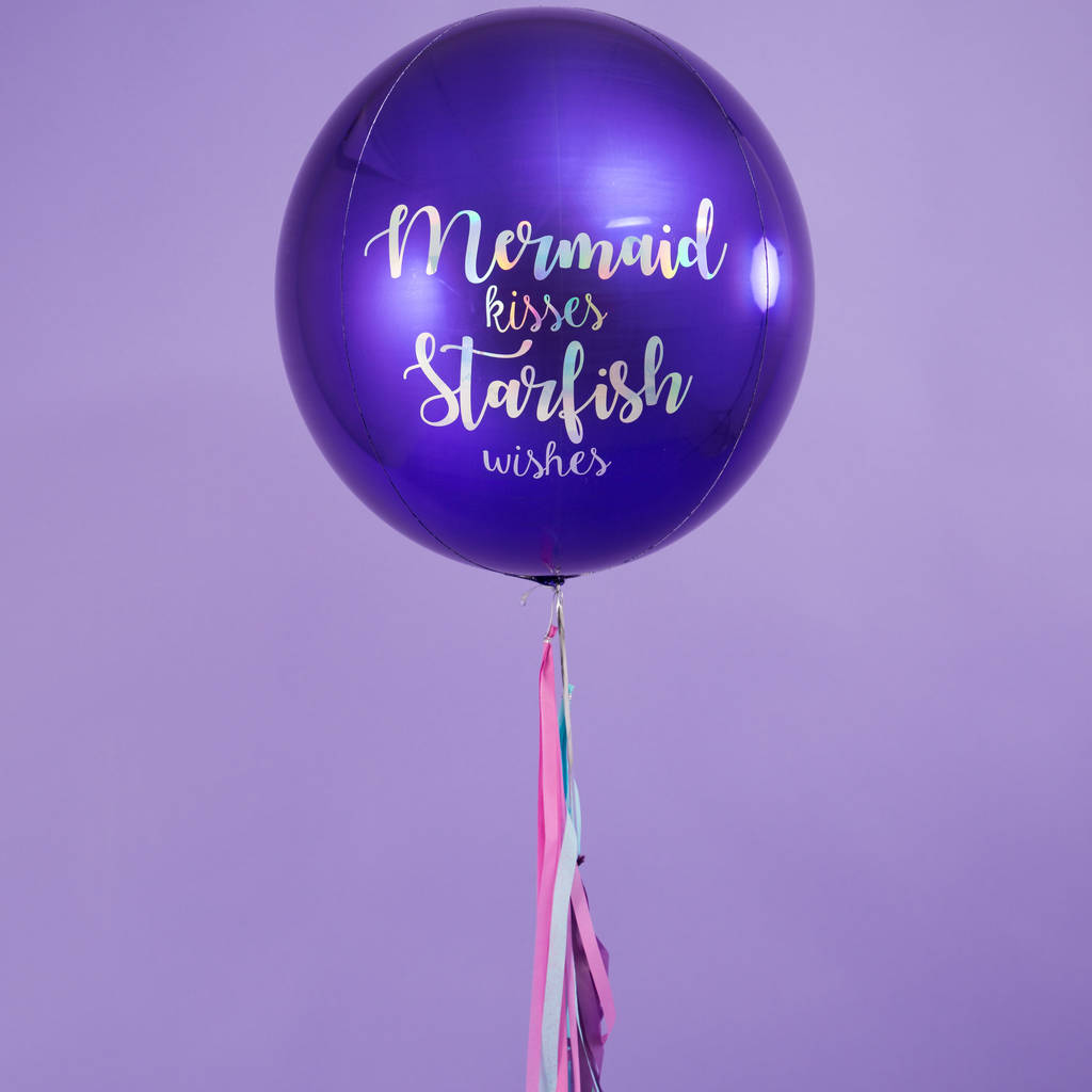 personalised mermaid tassel orb balloon by bubblegum balloons ...