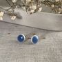 Handmade Blue Ceramic Dot Stud Earrings, thumbnail 1 of 6