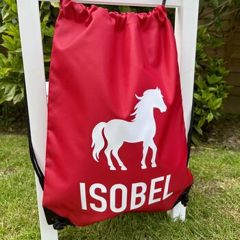 Children's Drawstring Horse Swimming / Pe Bag, 2 of 4