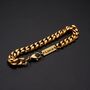 Gold Engravable 9mm Cuban Link Bracelet Unisex, thumbnail 1 of 10