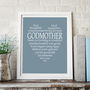 Personalised Godmother Heart Print, thumbnail 1 of 3
