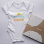 Organic Cotton My Little Sunshine Baby Grow, thumbnail 1 of 6