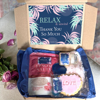 Personalised Relax And Unwind Spa Pamper Hamper, 3 of 6
