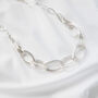 Silver Colour Multi Ring Linked Oval Hoop Necklace, thumbnail 4 of 5