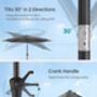 270cm Garden Parasol Umbrella 32 Solar Powered LED Light, thumbnail 7 of 12