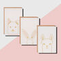 Cute Animal Foil Printed Cards Set Of Six, thumbnail 1 of 6