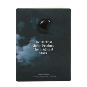 Darkest Nights Black Crystal Moon Greeting Card, 2 of 2