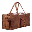 large brown leather holdall