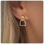 Personalised Sterling Silver And Gold Stirrup Earrings, thumbnail 1 of 12