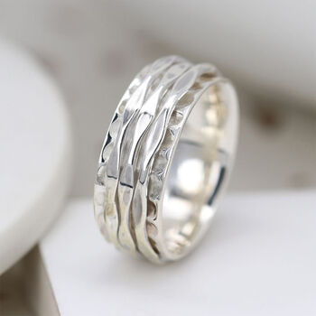 Personalised Sterling Silver Triple Spinner Ring, 3 of 8