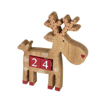 Wooden Reindeer Christmas Count Down Calendar, 3 of 3