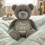 Personalised Born In 2026 Grey Plush Teddy Bear, thumbnail 1 of 11