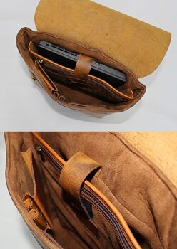 Handmade Personalised Gift For Men Leather Backpack, 10 of 12