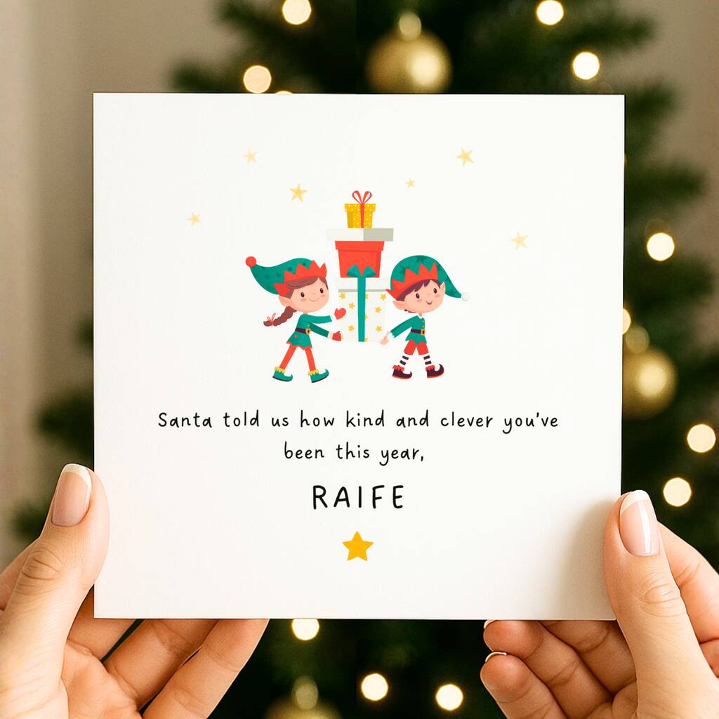 Personalised Christmas Eve Card For Child From Santa's Elves, 1 of 4