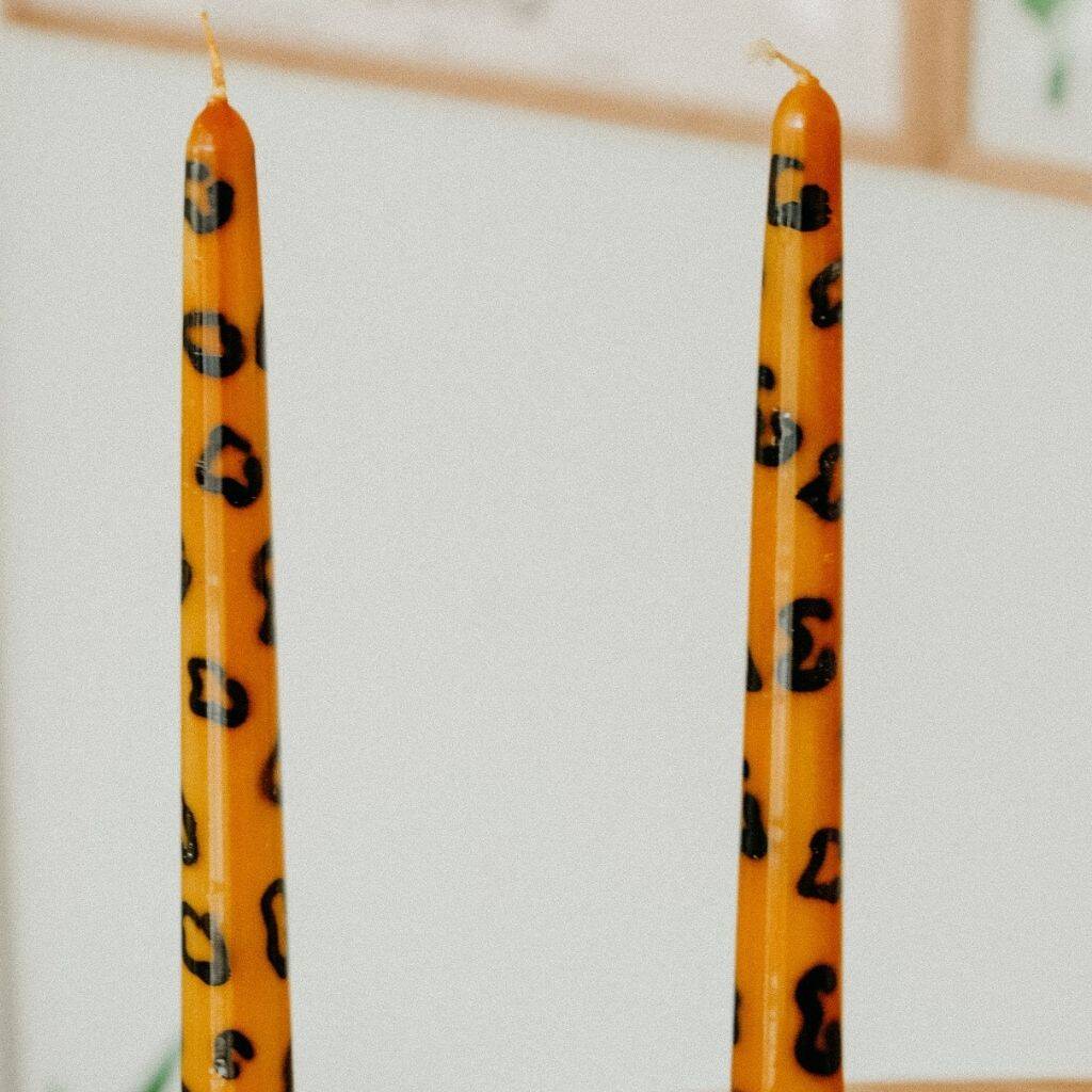 Leopard Print Pillar Candle Set Of Two By Ajouter Store