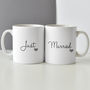 Just Married Personalised Mug Set, thumbnail 1 of 4