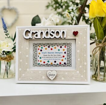 Personalised Grandson Photo Frame Christmas Gift, 3 of 5